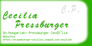 cecilia pressburger business card